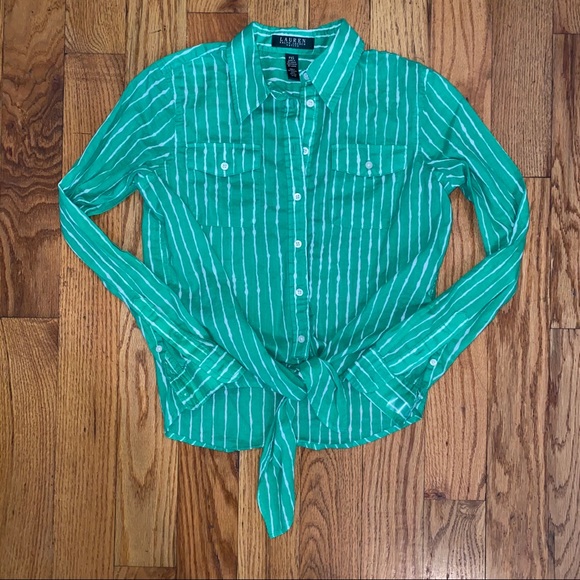 Lauren by Ralph Lauren Tie Front Blouse